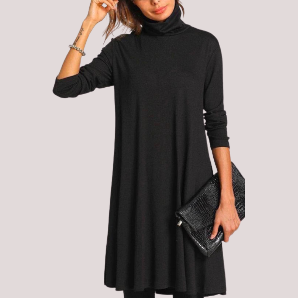 Turtle Neck Swing Dress