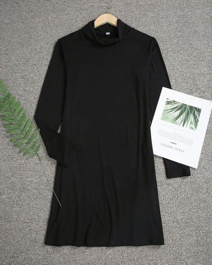 Mod and Simple High Neck Swing Dress